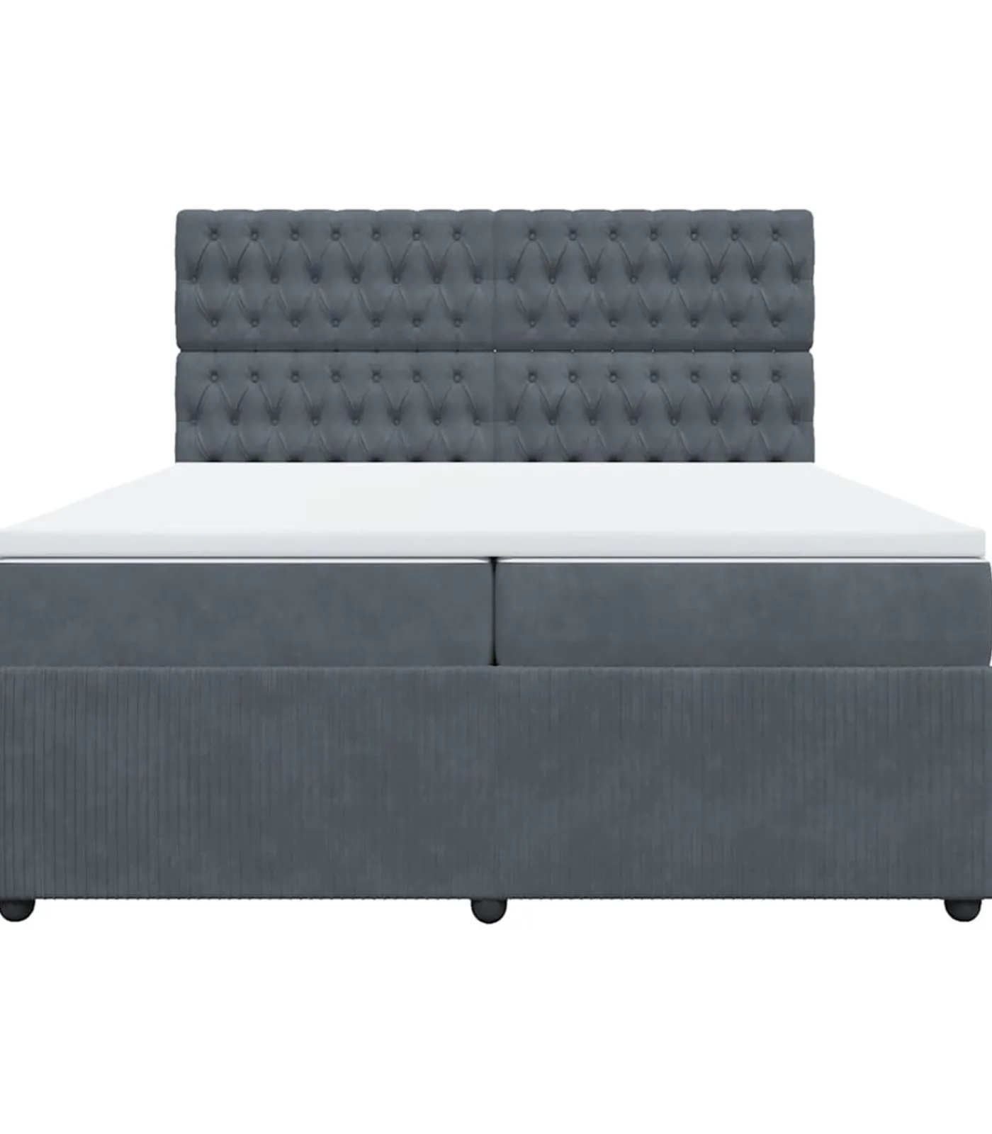 New Boxspring met matras fluweel donkergrijs 200x200 cm Bedden