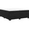 Outlet Boxspring met matras fluweel zwart 200x200 cm Bedden
