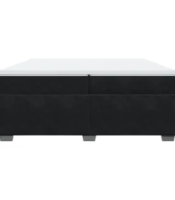 Outlet Boxspring met matras fluweel zwart 200x200 cm Bedden