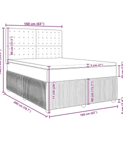 Discount Boxspring met matras fluweel blauw 160x200 cm Bedden