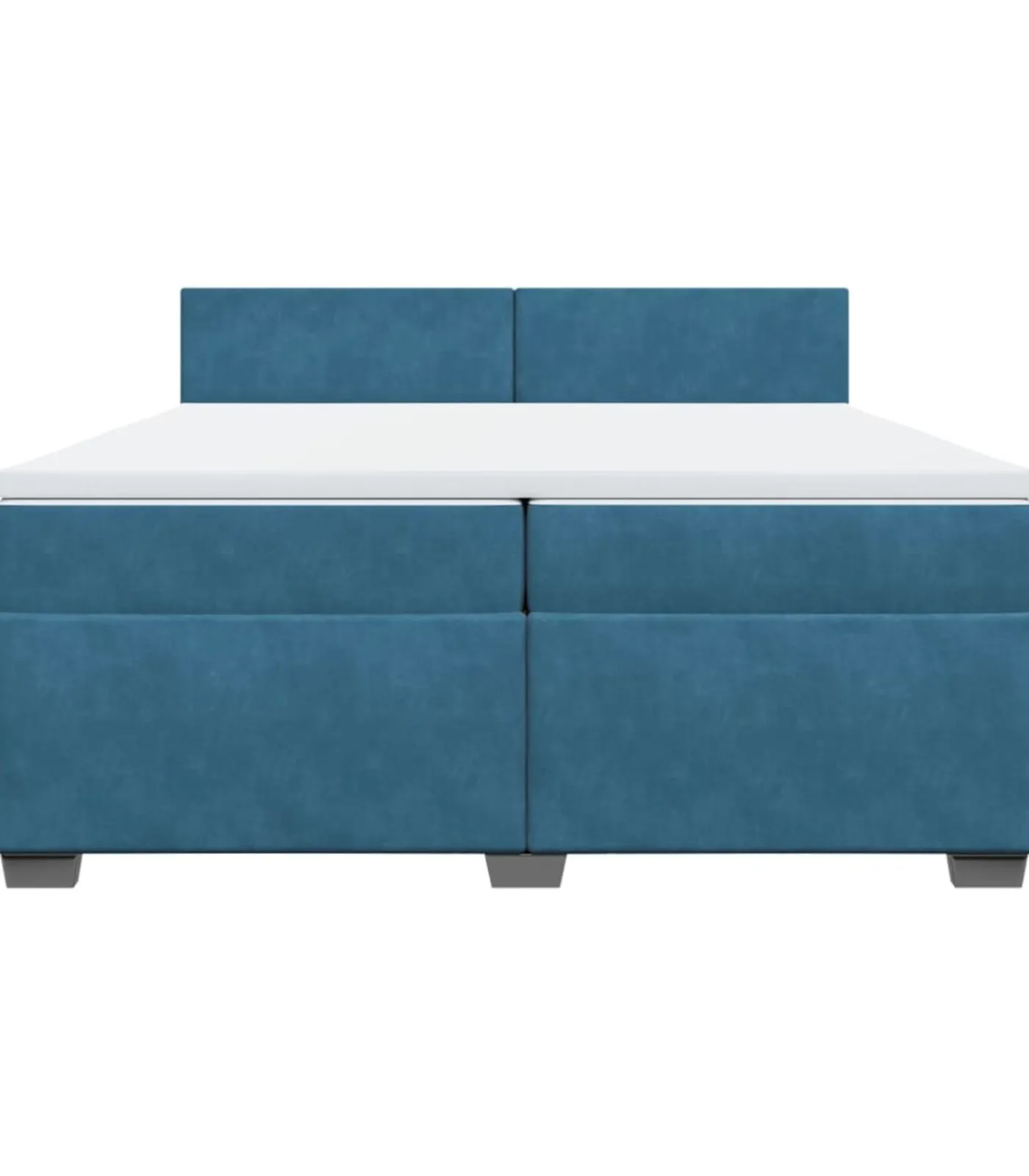 New Boxspring met matras fluweel donkerblauw 200x200 cm Bedden