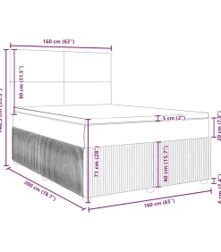 Outlet Boxspring met matras fluweel donkerblauw 160x200 cm Bedden