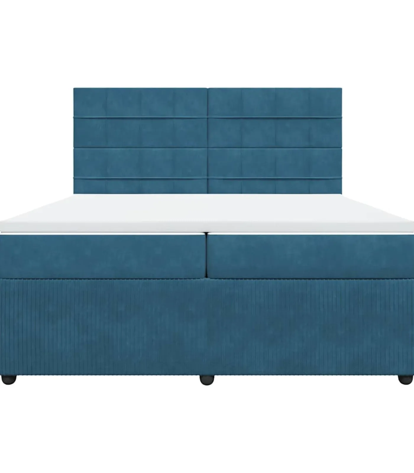 Hot Boxspring met matras fluweel donkerblauw 200x200 cm Bedden