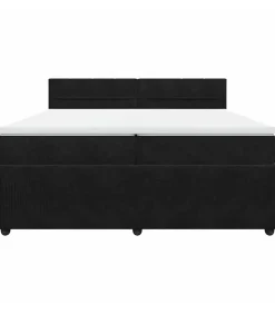 Best Boxspring met matras fluweel zwart 200x200 cm Bedden