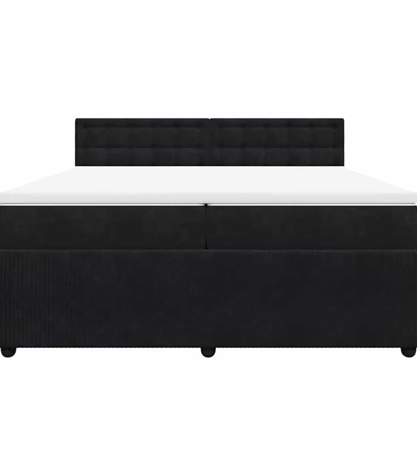 New Boxspring met matras fluweel zwart 200x200 cm Bedden