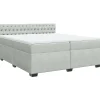 Online Boxspring met matras fluweel lichtgrijs 200x200 cm Bedden