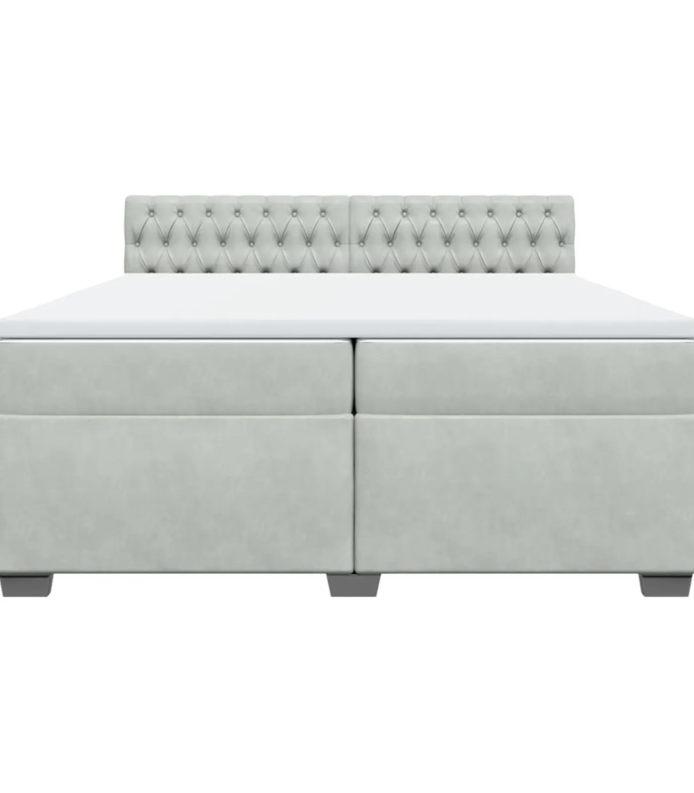 Online Boxspring met matras fluweel lichtgrijs 200x200 cm Bedden