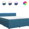 Discount Boxspring met matras fluweel blauw 200x200 cm Bedden