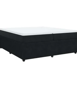 Clearance Boxspring met matras fluweel zwart 200x200 cm Bedden