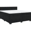 Outlet Boxspring met matras fluweel zwart 200x200 cm Bedden