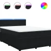 Sale Boxspring met matras fluweel zwart 140x200 cm Bedden