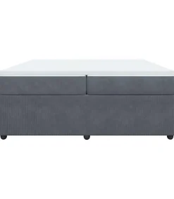 Online Boxspring met matras fluweel donkergrijs 200x200 cm Bedden