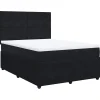 Sale Boxspring met matras fluweel zwart 140x200 cm Bedden