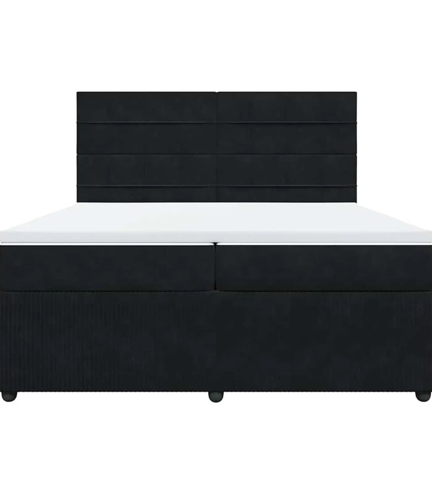 New Boxspring met matras fluweel zwart 200x200 cm Bedden