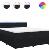 New Boxspring met matras fluweel zwart 200x200 cm Bedden