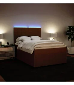 Clearance Boxspring met matras fluweel roze 140x200 cm Bedden