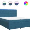 Best Boxspring met matras fluweel blauw 200x200 cm Bedden