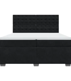 Sale Boxspring met matras fluweel zwart 200x200 cm Bedden