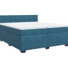 Discount Boxspring met matras fluweel blauw 200x200 cm Bedden