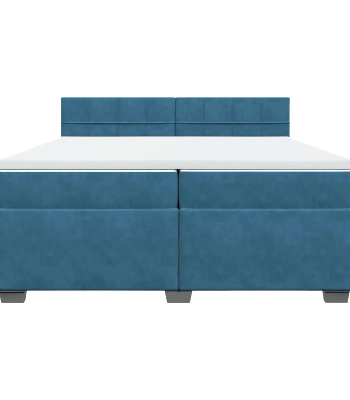 Discount Boxspring met matras fluweel blauw 200x200 cm Bedden