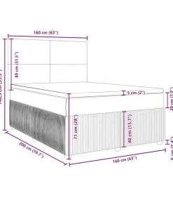 Clearance Boxspring met matras fluweel blauw 160x200 cm Bedden