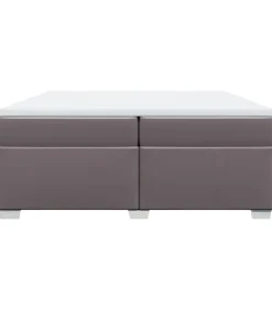Outlet Boxspring met matras kunstleer grijs 200x200 cm Bedden