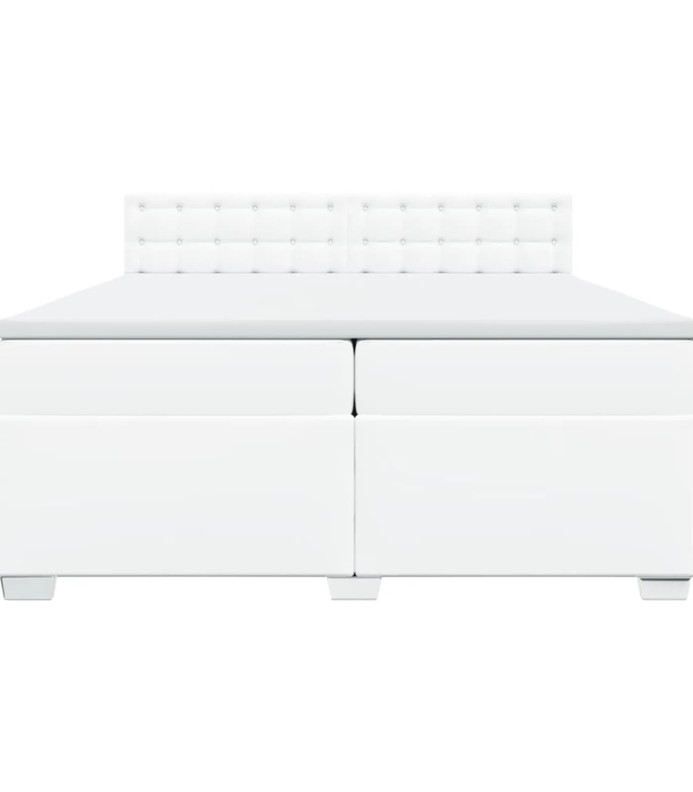 Hot Boxspring met matras kunstleer wit 200x200 cm Bedden