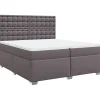 Sale Boxspring met matras kunstleer grijs 200x200 cm Bedden