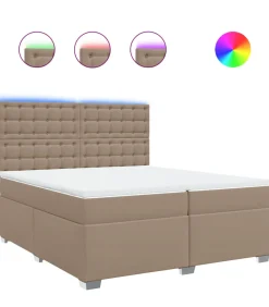 Best Boxspring met matras kunstleer cappuccinokleurig 200x200 cm Bedden