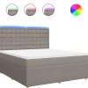 Boxspring met matras stof taupe 180x200 cm Bedden