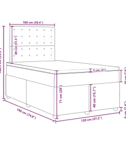 Hot Boxspring met matras stof taupe 120x190 cm Bedden