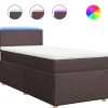 Discount Boxspring met matras stof donkerbruin 90x200 cm Bedden