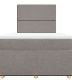 Boxspring met matras stof taupe 120x190 cm Bedden
