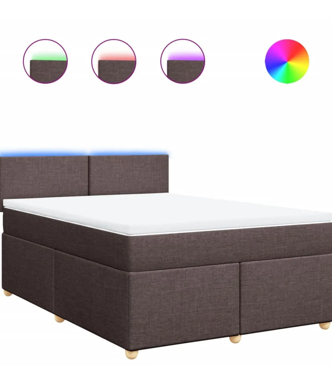 Discount Boxspring met matras stof donkerbruin 140x200 cm Bedden