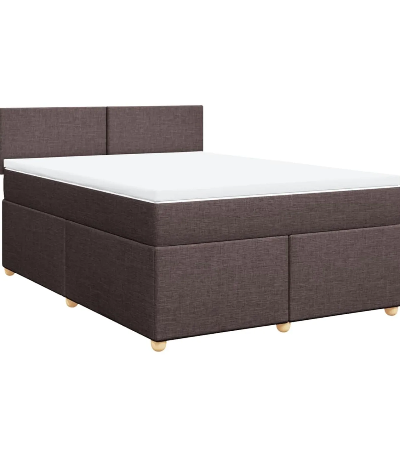 Discount Boxspring met matras stof donkerbruin 140x200 cm Bedden