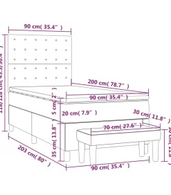 Boxspring met matras stof crèmekleurig 90x200 cm Bedden