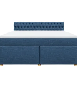 Outlet Boxspring met matras stof blauw 180x200 cm Bedden