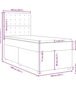 Hot Boxspring met matras stof taupe 100x200 cm Bedden