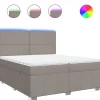 Clearance Boxspring met matras stof taupe 200x200 cm Bedden