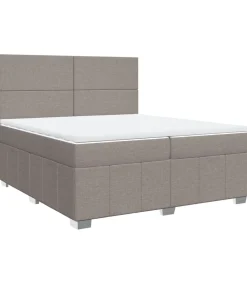 Clearance Boxspring met matras stof taupe 200x200 cm Bedden