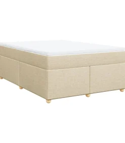 Sale Boxspring met matras stof crèmekleurig 160x200 cm Bedden