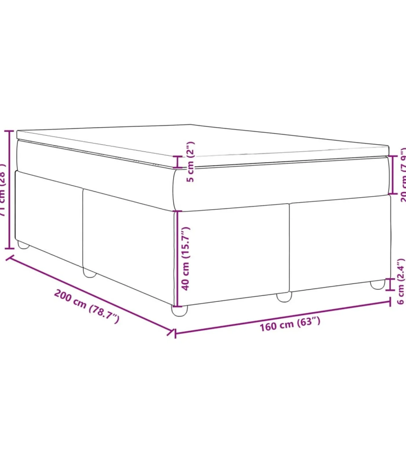 Sale Boxspring met matras stof crèmekleurig 160x200 cm Bedden