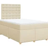 Discount Boxspring met matras stof crèmekleurig 120x190 cm Bedden