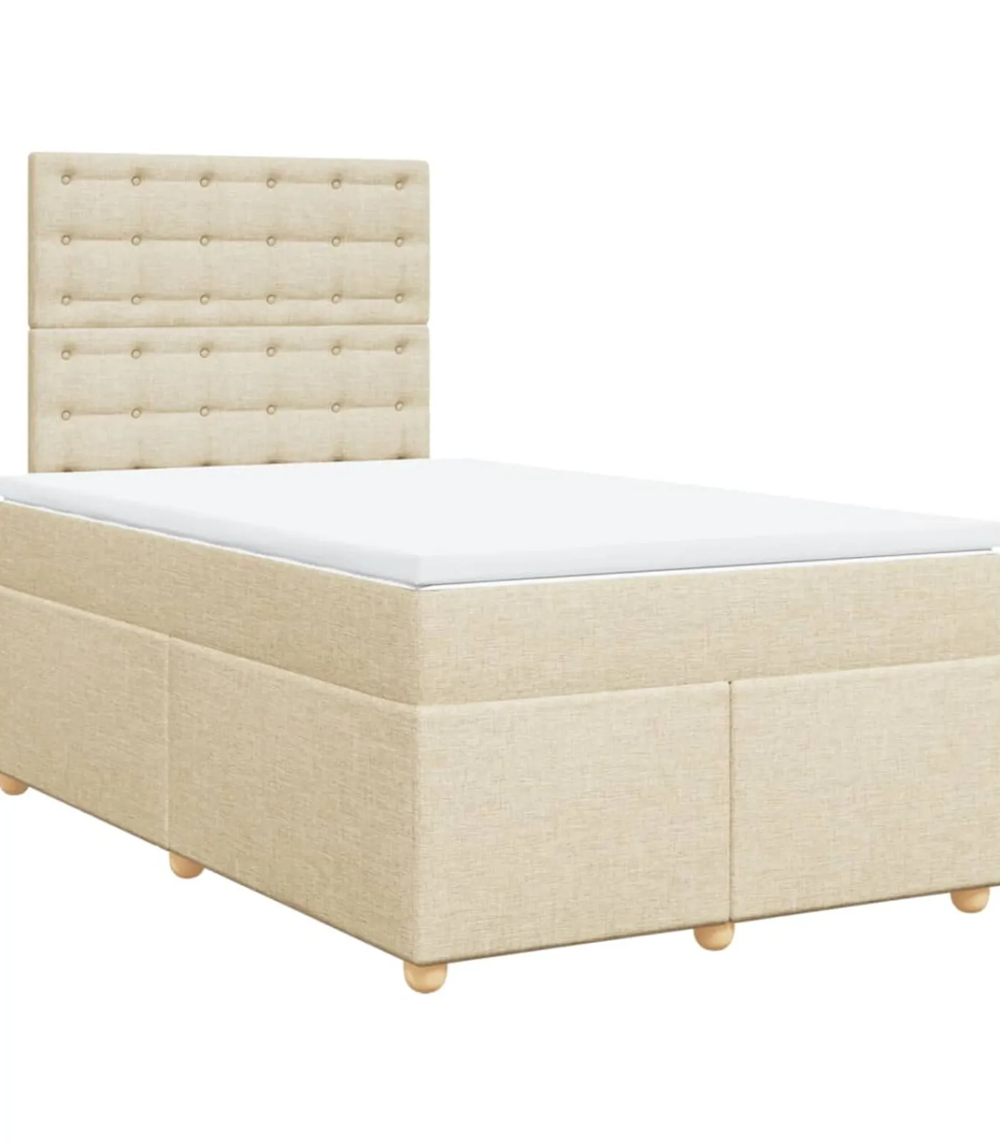 Discount Boxspring met matras stof crèmekleurig 120x190 cm Bedden