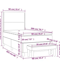 New Boxspring met matras stof crèmekleurig 90x200 cm Bedden