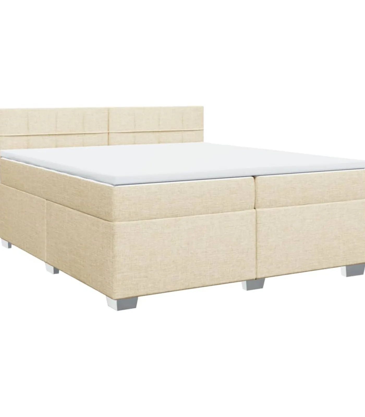 Sale Boxspring met matras stof crèmekleurig 200x200 cm Bedden
