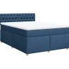 Online Boxspring met matras stof blauw 140x200 cm Bedden