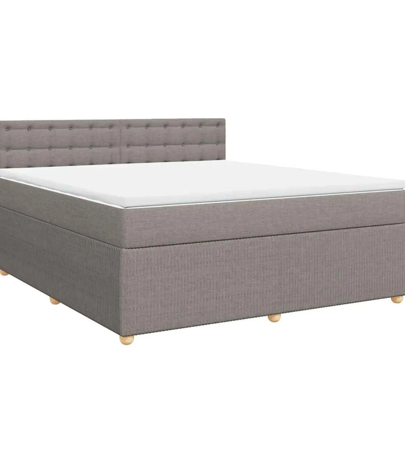 Hot Boxspring met matras stof taupe 180x200 cm Bedden