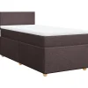 Clearance Boxspring met matras stof donkerbruin 90x200 cm Bedden
