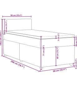 Clearance Boxspring met matras stof donkerbruin 90x200 cm Bedden